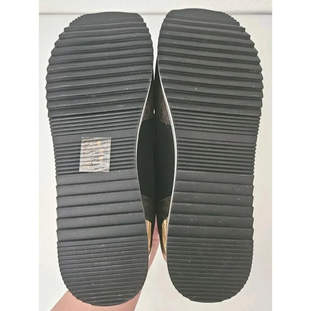 New! Michael Kors Monique Logo Womens Sneaker Black Brown 10M